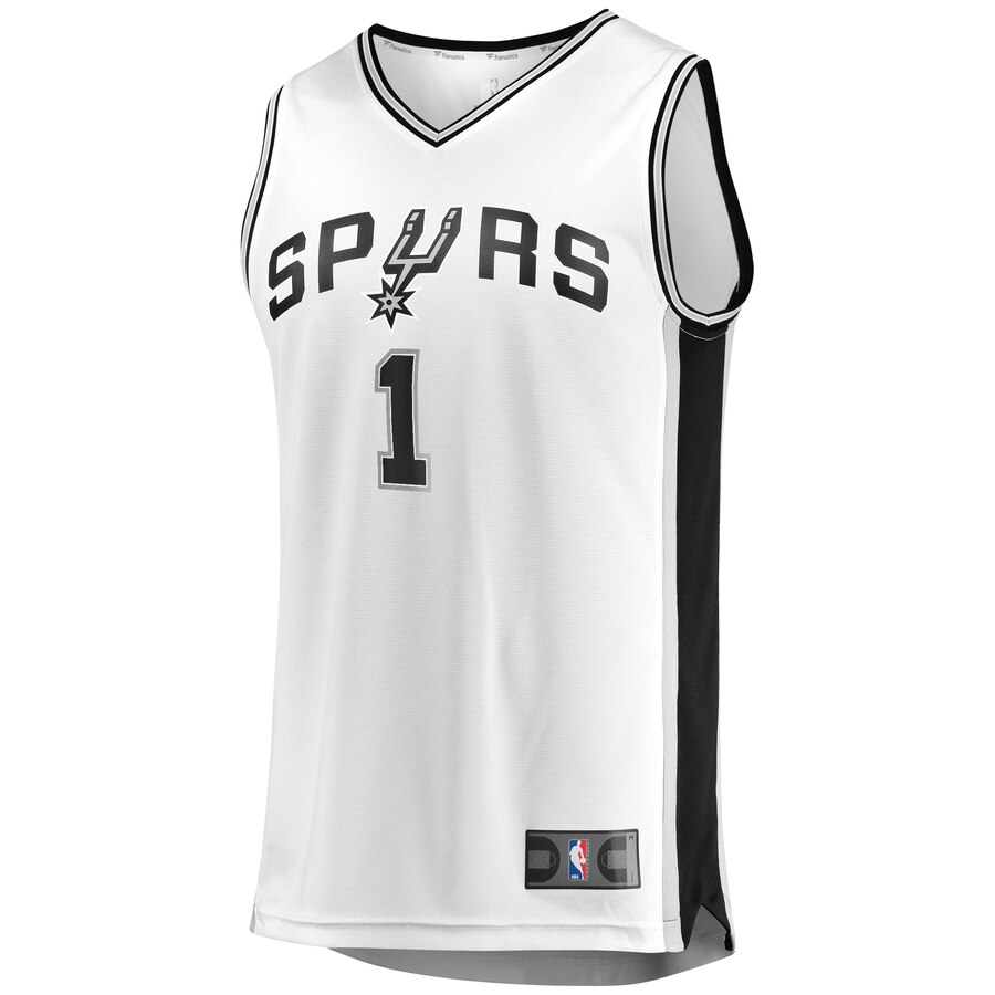 Alternative view of Lonnie Walker San Antonio Spurs Fanatics Branded Fast Break Replica Player Jersey - Association Edition - White