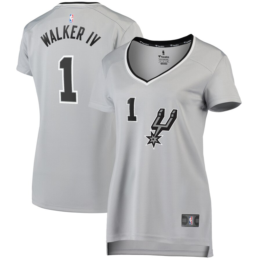 Lonnie Walker San Antonio Spurs Fanatics Branded Women's Fast Break Replica Player Jersey - Statement Edition - Silver