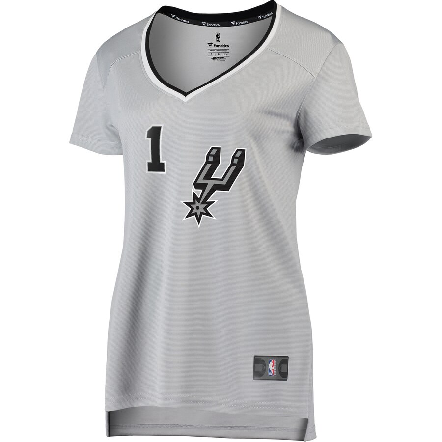 Alternative view of Lonnie Walker San Antonio Spurs Fanatics Branded Women's Fast Break Replica Player Jersey - Statement Edition - Silver