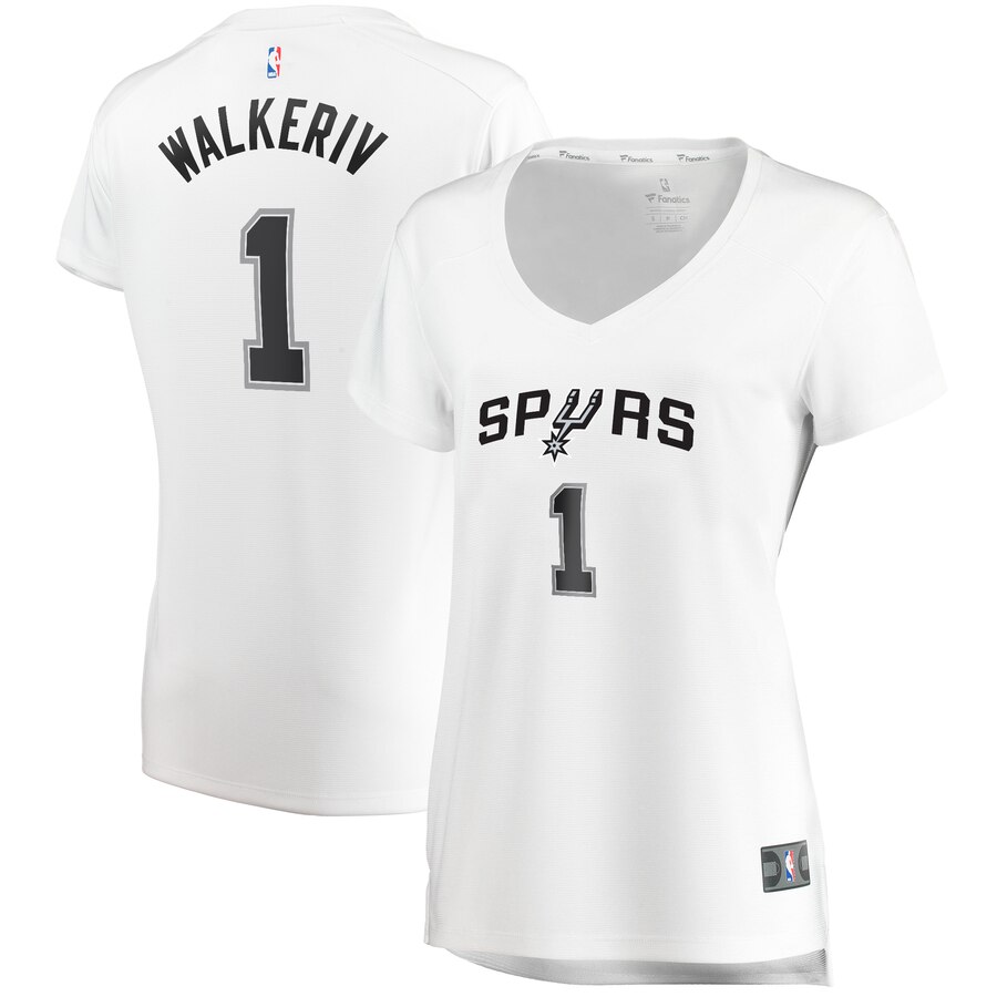 Lonnie Walker San Antonio Spurs Fanatics Branded Women’s Fast Break Replica Player Jersey – Association Edition – White