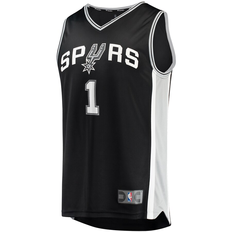 Alternative view of Lonnie Walker San Antonio Spurs Fanatics Branded Youth Fast Break Replica Player Jersey - Icon Edition - Black