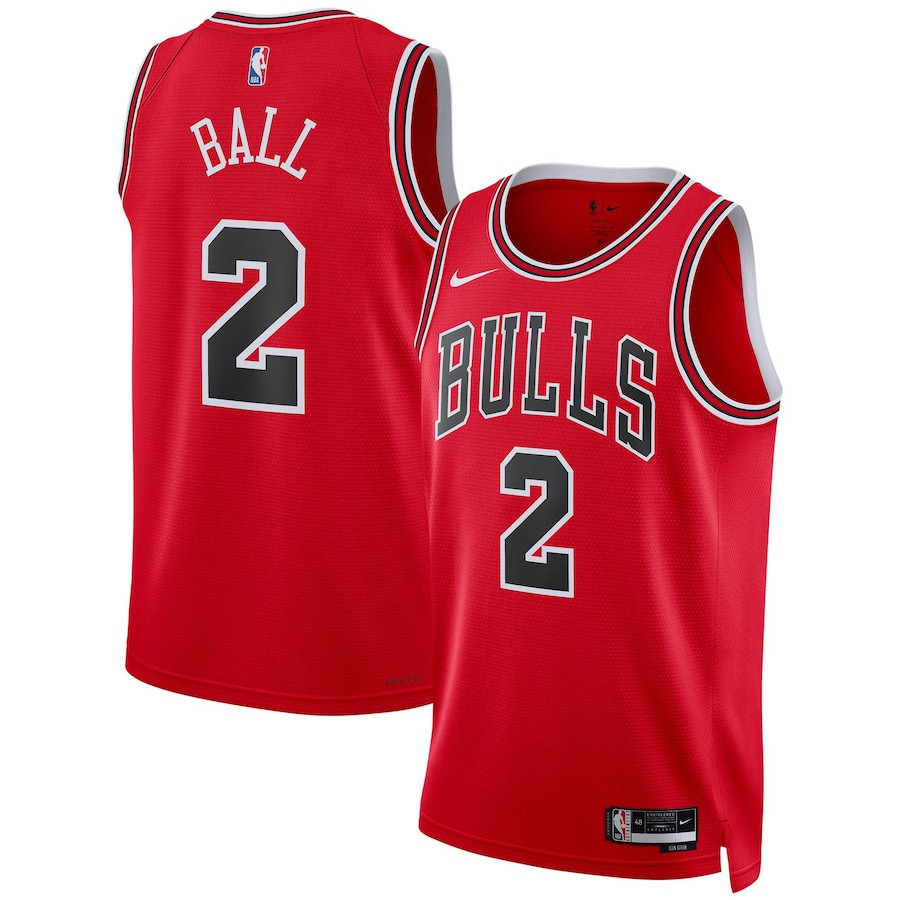 Lonzo Ball 2 Chicago Bulls Unisex Swingman Jersey - Icon Edition - Red - JS401 