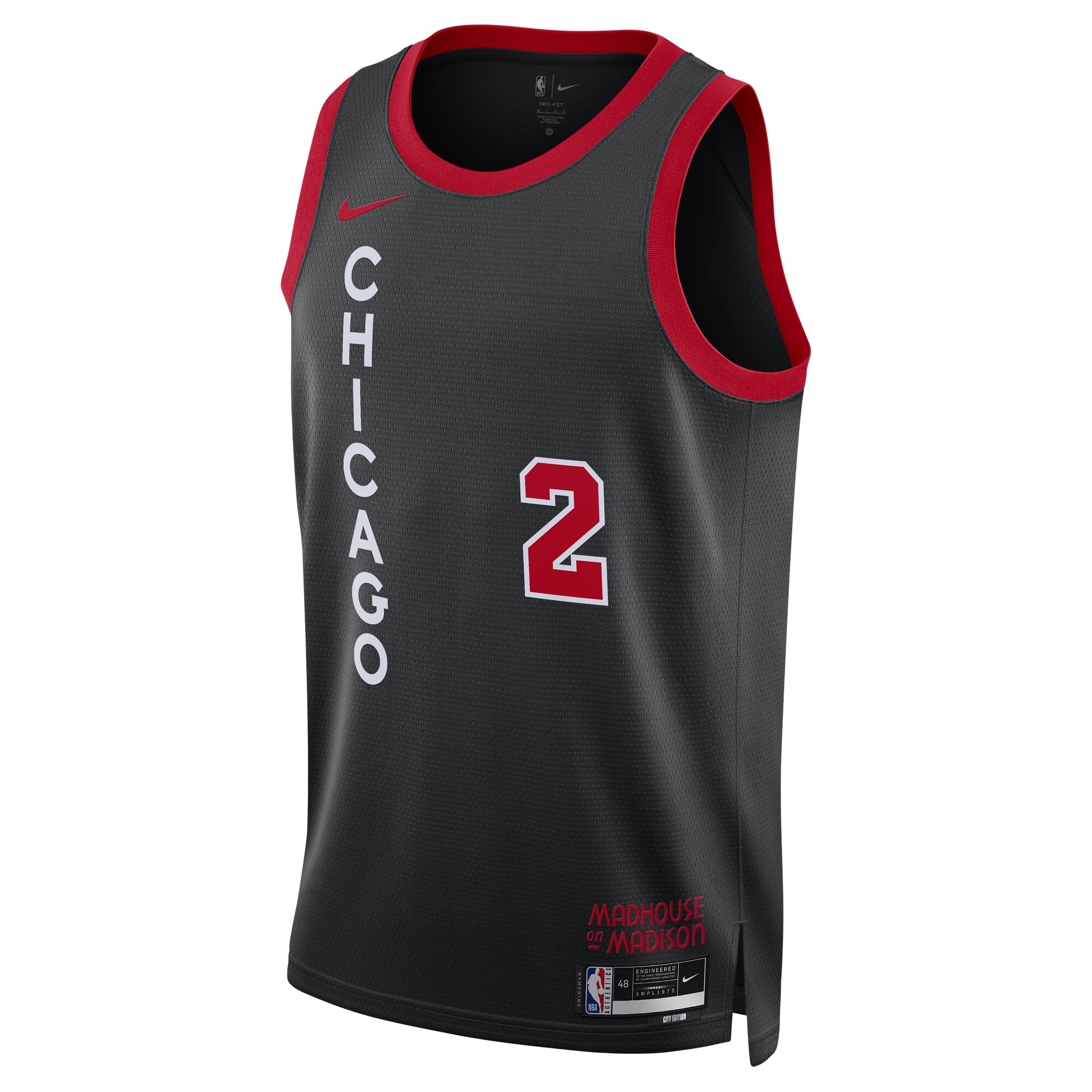 Alternative view of Lonzo Ball Chicago Bulls Unisex 2023/24 Swingman Jersey - Black - City Edition