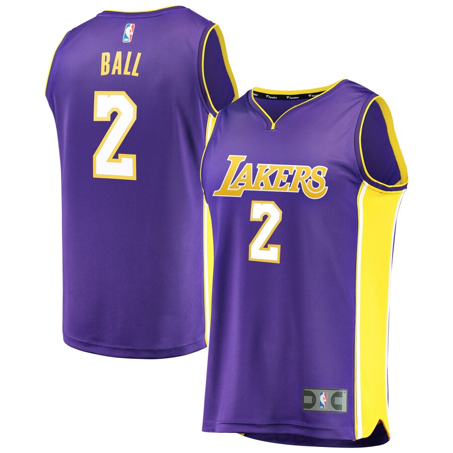 Lonzo Ball Los Angeles Lakers Fanatics Branded Fast Break Replica Jersey Purple - Statement Edition