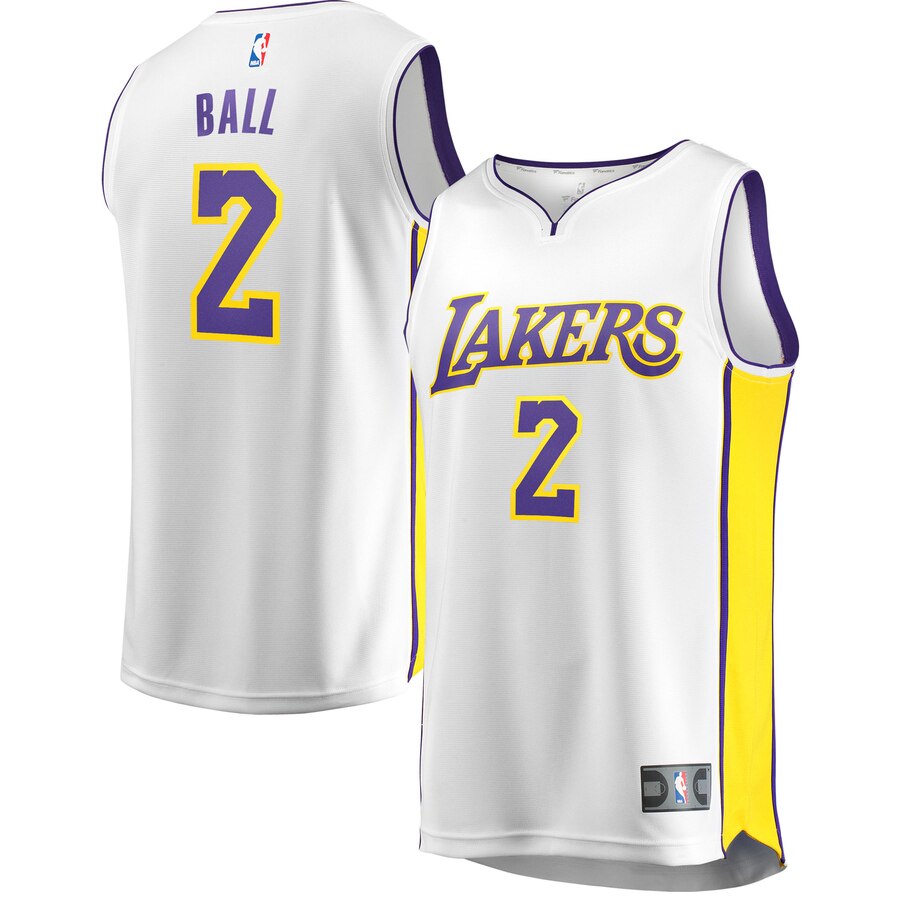 Lonzo Ball Los Angeles Lakers Fanatics Branded Fast Break Replica Jersey White - Association Edition