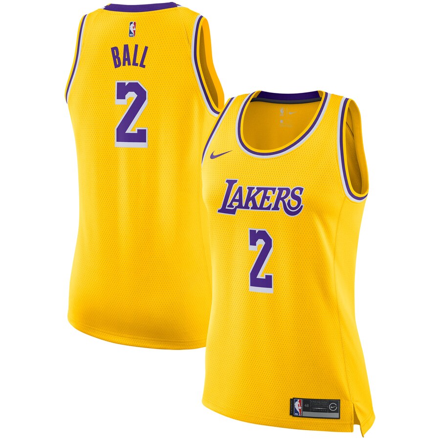 Lonzo Ball Los Angeles Lakers Women's Swingman Jersey - Gold - Icon Edition