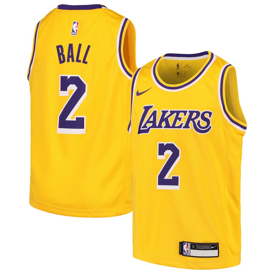 Lonzo Ball Los Angeles Lakers Youth Swingman Jersey Gold - Icon Edition