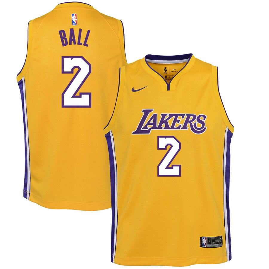 Lonzo Ball Los Angeles Lakers Youth Swingman Jersey Yellow - Icon Edition