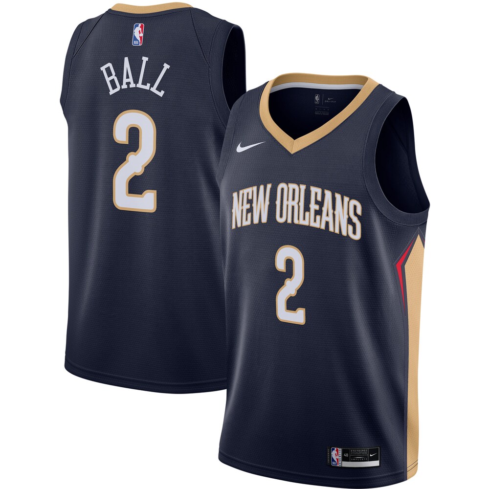 Lonzo Ball New Orleans Pelicans 2020/21 Swingman Jersey - Navy - Icon Edition