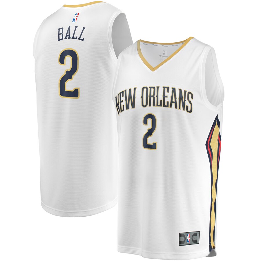 Lonzo Ball New Orleans Pelicans Fanatics Branded Fast Break Replica Jersey White - Association Edition