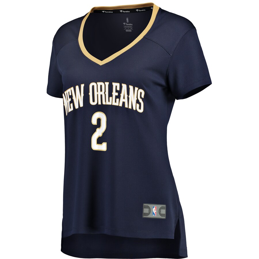 Alternative view of Lonzo Ball New Orleans Pelicans Fanatics Branded Women's Fast Break Replica Jersey Navy - Icon Edition