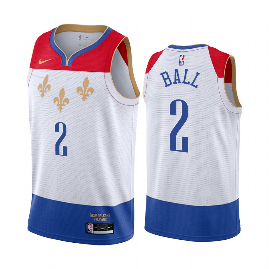 Lonzo Ball New Orleans Pelicans White City Edition 2020-21 Jersey