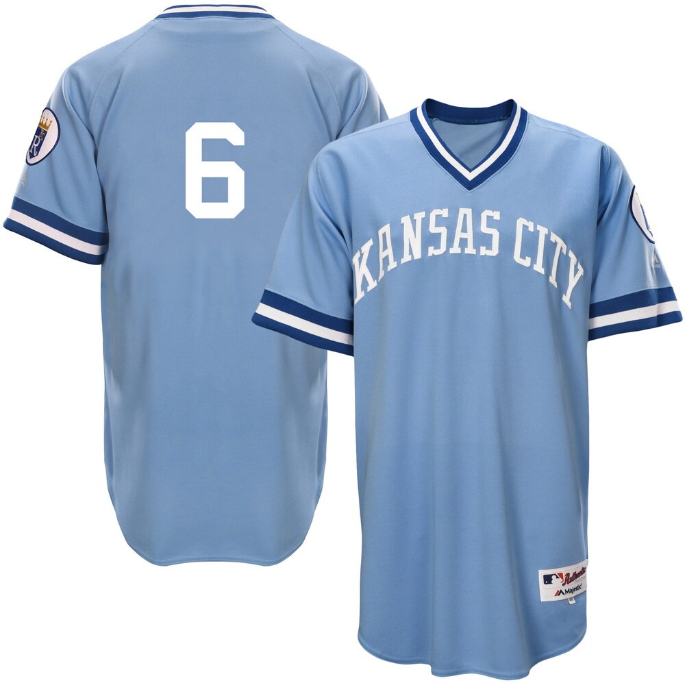 Lorenzo Cain Kansas City Royals Majestic 1976 Turn Back The Clock Player Jersey - Light Blue