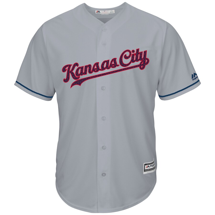Alternative view of Lorenzo Cain Kansas City Royals Majestic Fashion Stars And Stripes Cool Base Player Jersey - Gray