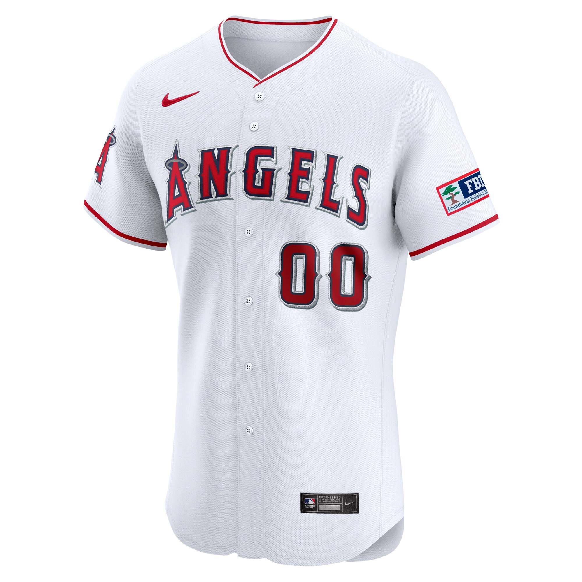 Alternative view of Los Angeles Angels Home Elite Custom Patch Jersey - White