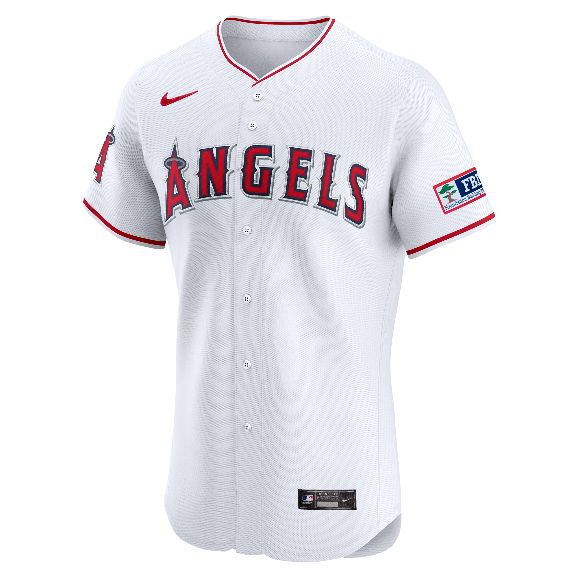 Alternative view of Los Angeles Angels Home Elite Patch Jersey - White