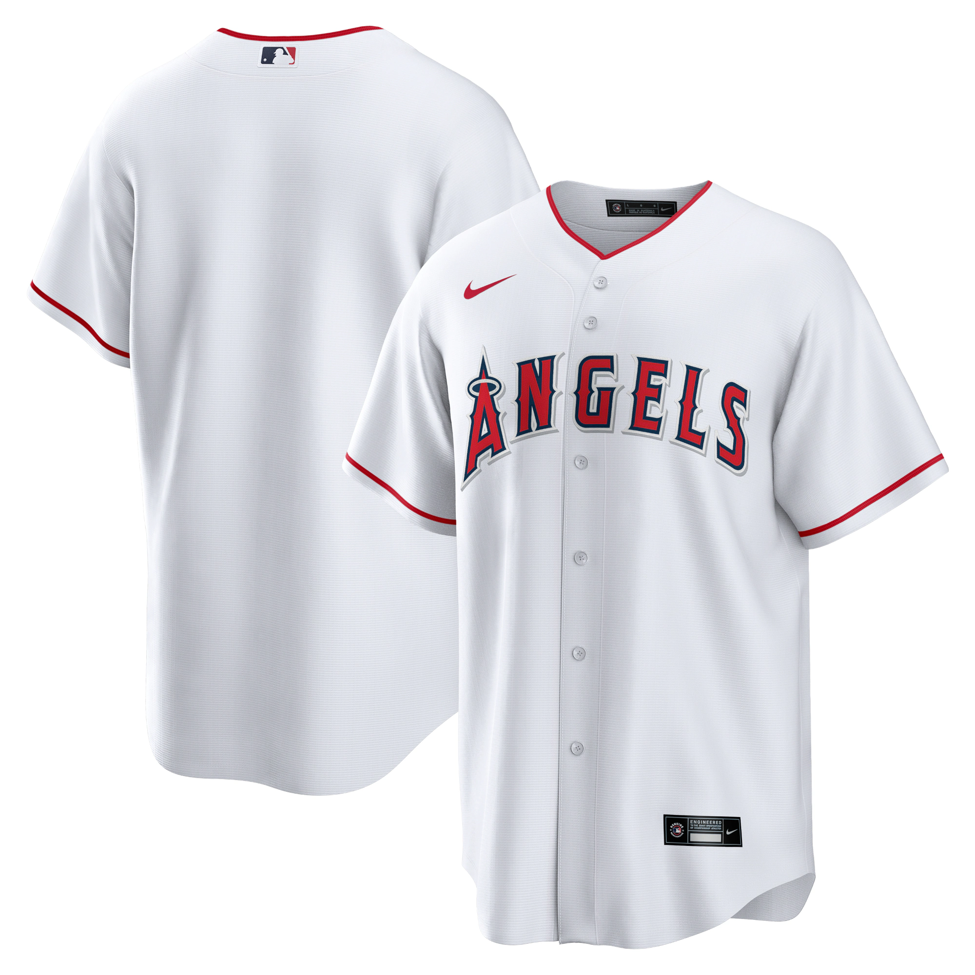 Alternative view of Los Angeles Angels Home Replica Team Jersey – White
