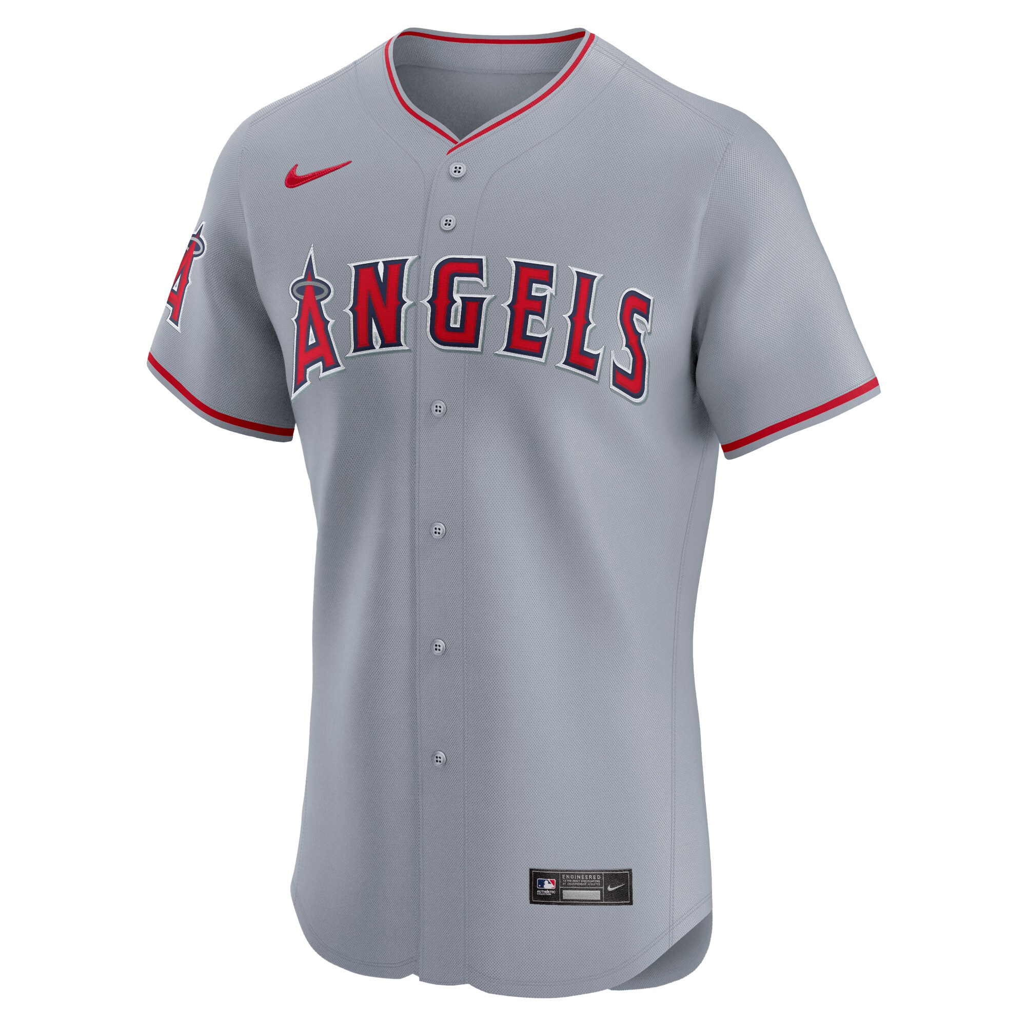 Alternative view of Los Angeles Angels Road 2024 Jackie Robinson Day Elite Jersey - Gray