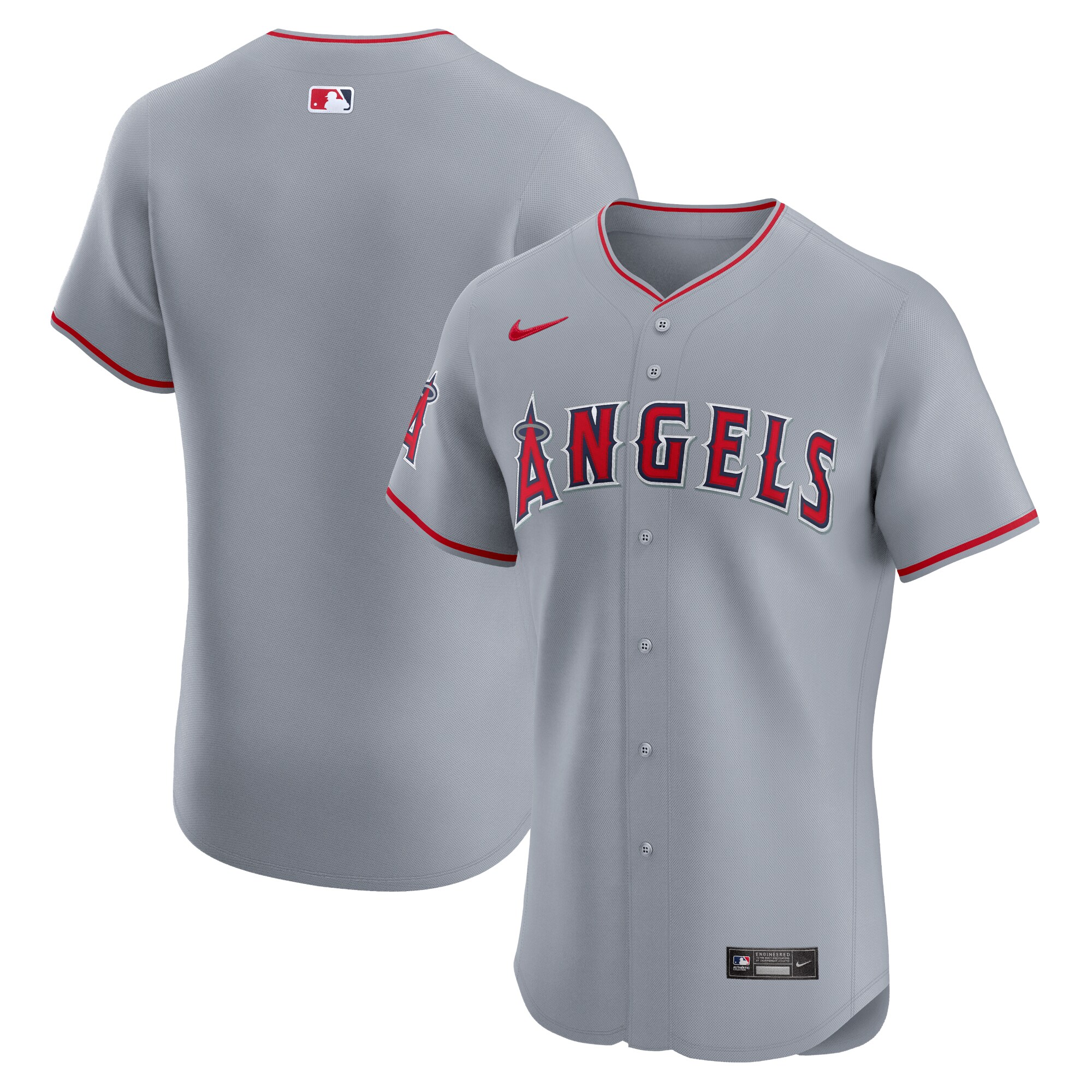 Los Angeles Angels Road Vapor Premier Elite Patch Jersey - Gray