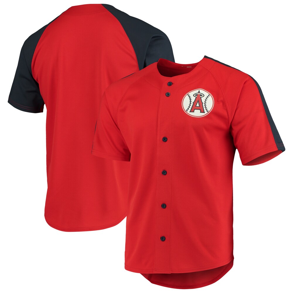 Los Angeles Angels Stitches Logo Button-up Jersey - Red