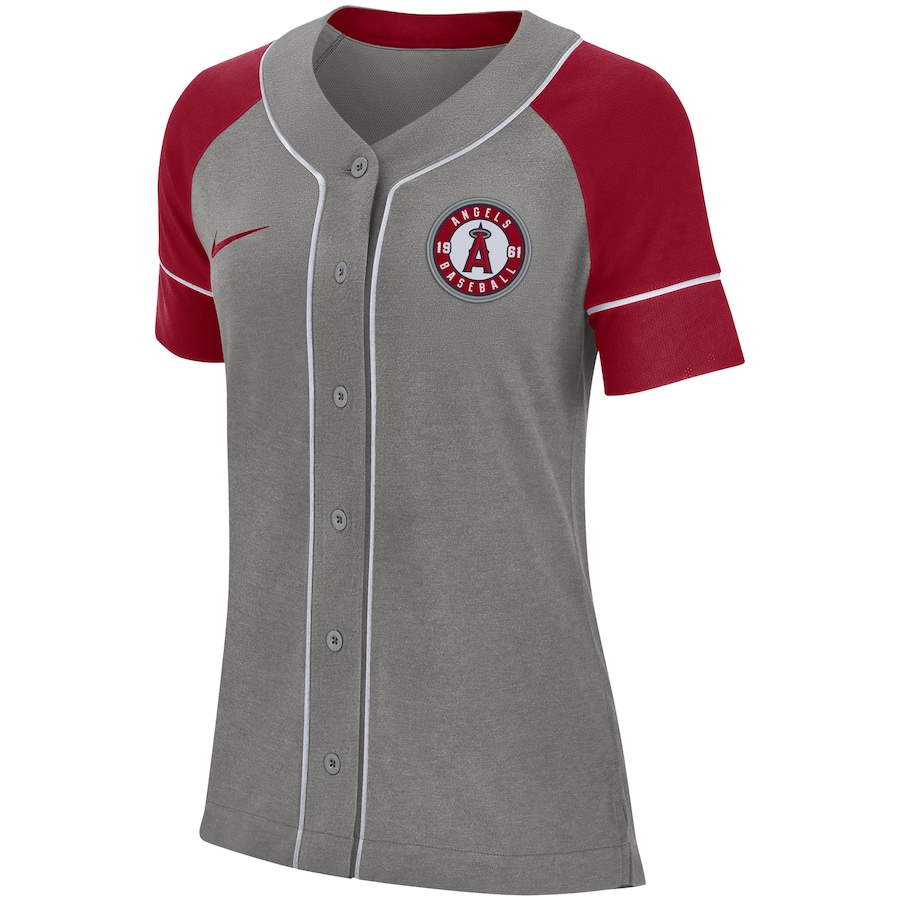 Alternative view of Los Angeles Angels Women's Classic Baseball Jersey - Gray