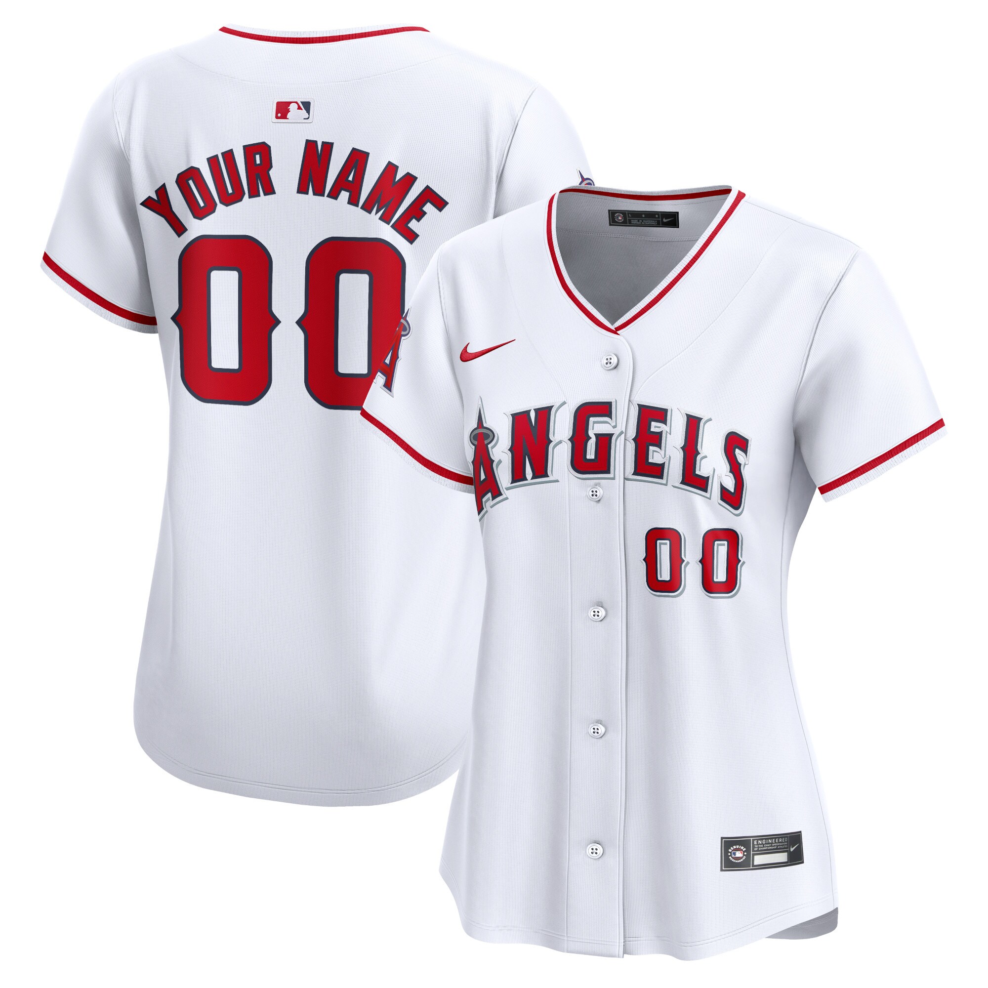 Los Angeles Angels Women's Home Limited Custom Jersey - White