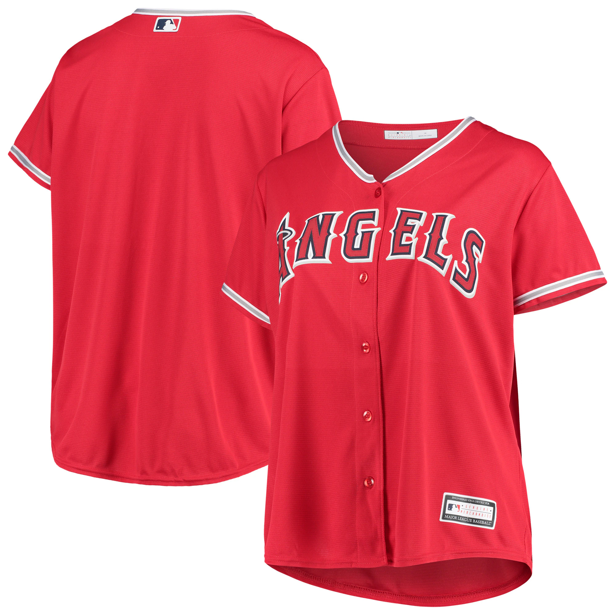 Los Angeles Angels Women’s Plus Size Alternate Replica Team Jersey – Red