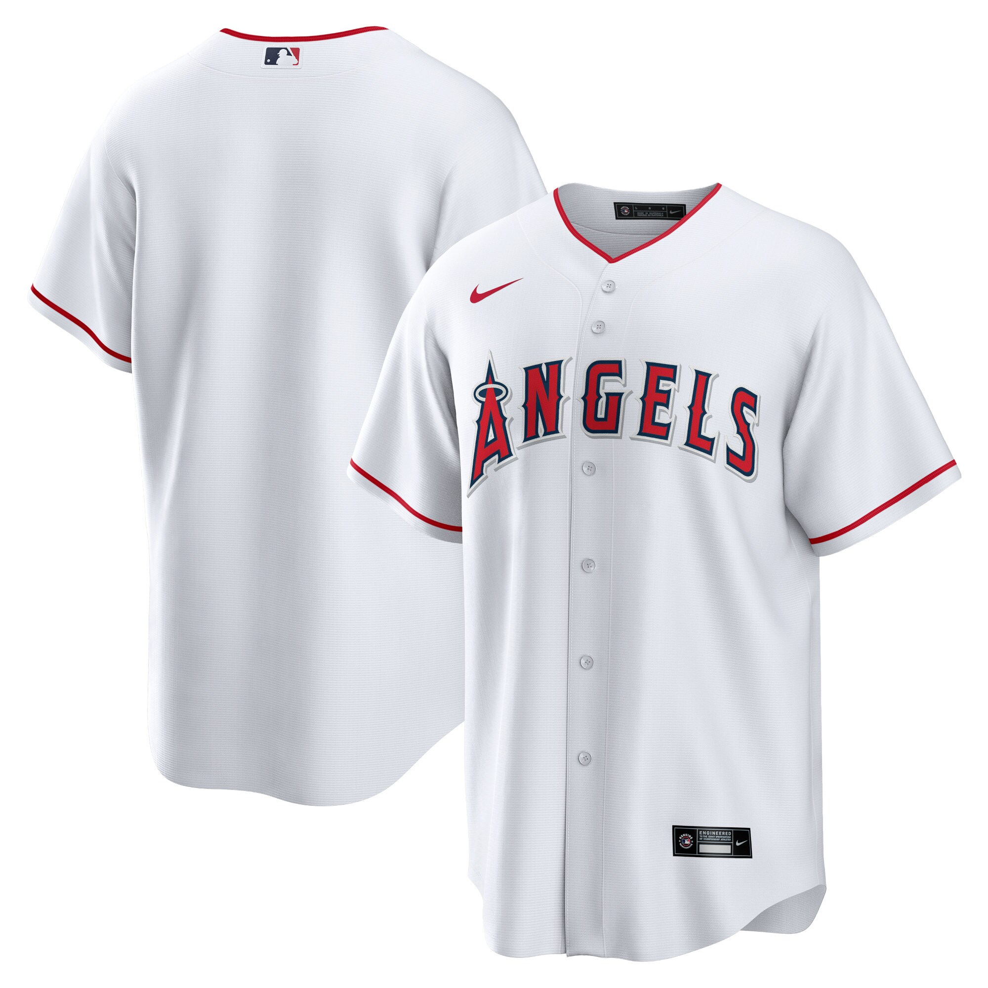 Alternative view of Los Angeles Angels Youth Home Blank Replica Jersey - White