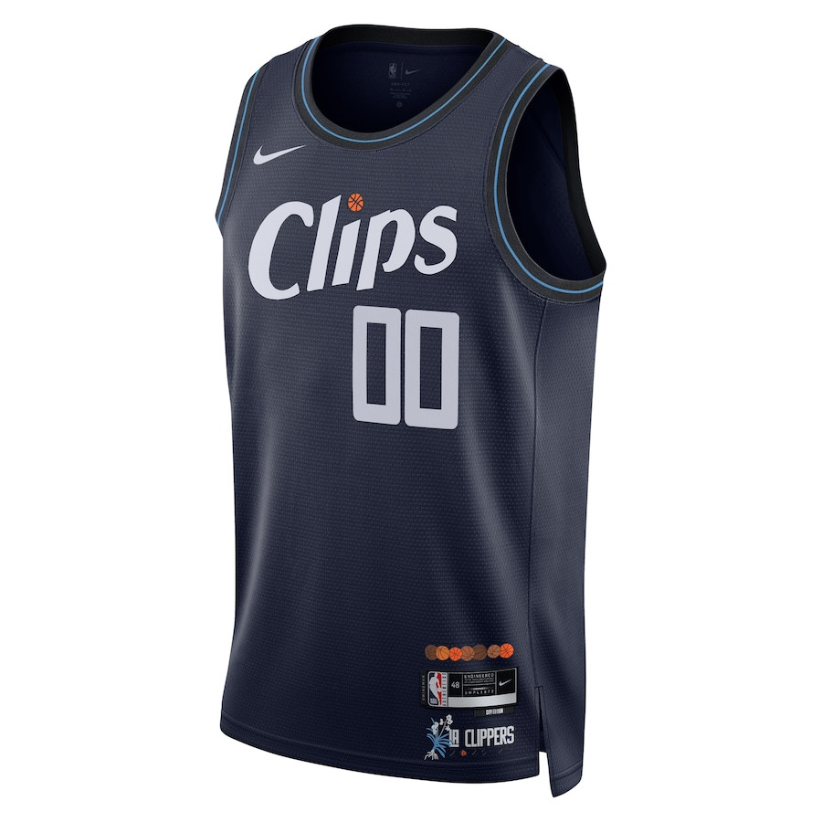 Alternative view of Los Angeles Clippers 2023/24 City Edition Swingman Custom Jersey - Navy - JS416 