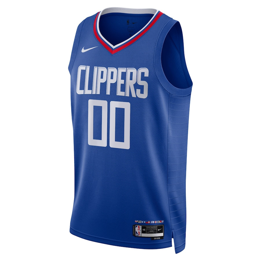 Alternative view of Los Angeles Clippers 2023/24 Icon Swingman Custom Men Jersey - Blue - JS476 