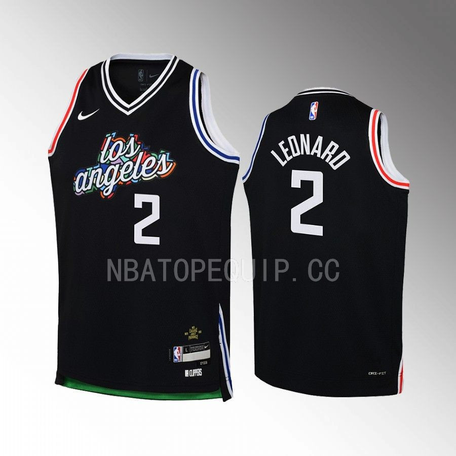 Los Angeles Clippers Kawhi Leonard 2 City Edition Black Youth Jersey Swingman - JS315 