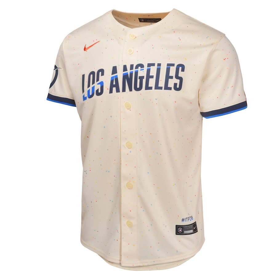 Alternative view of Los Angeles Dodgers 2024 City Connect Limited Youth Jersey - Cream 