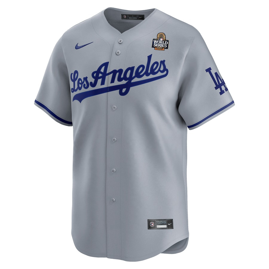 Alternative view of Los Angeles Dodgers 2024 World Series Road Limited Men Jersey - Gray 