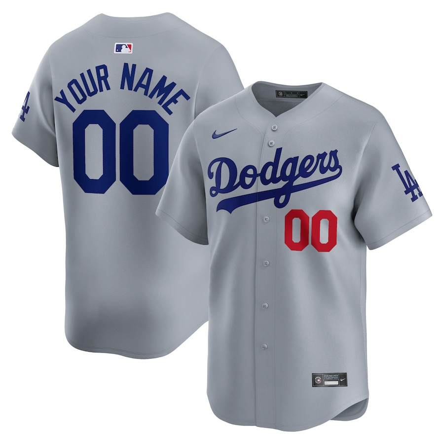 Los Angeles Dodgers Alternate Limited Custom Men Jersey - Gray 