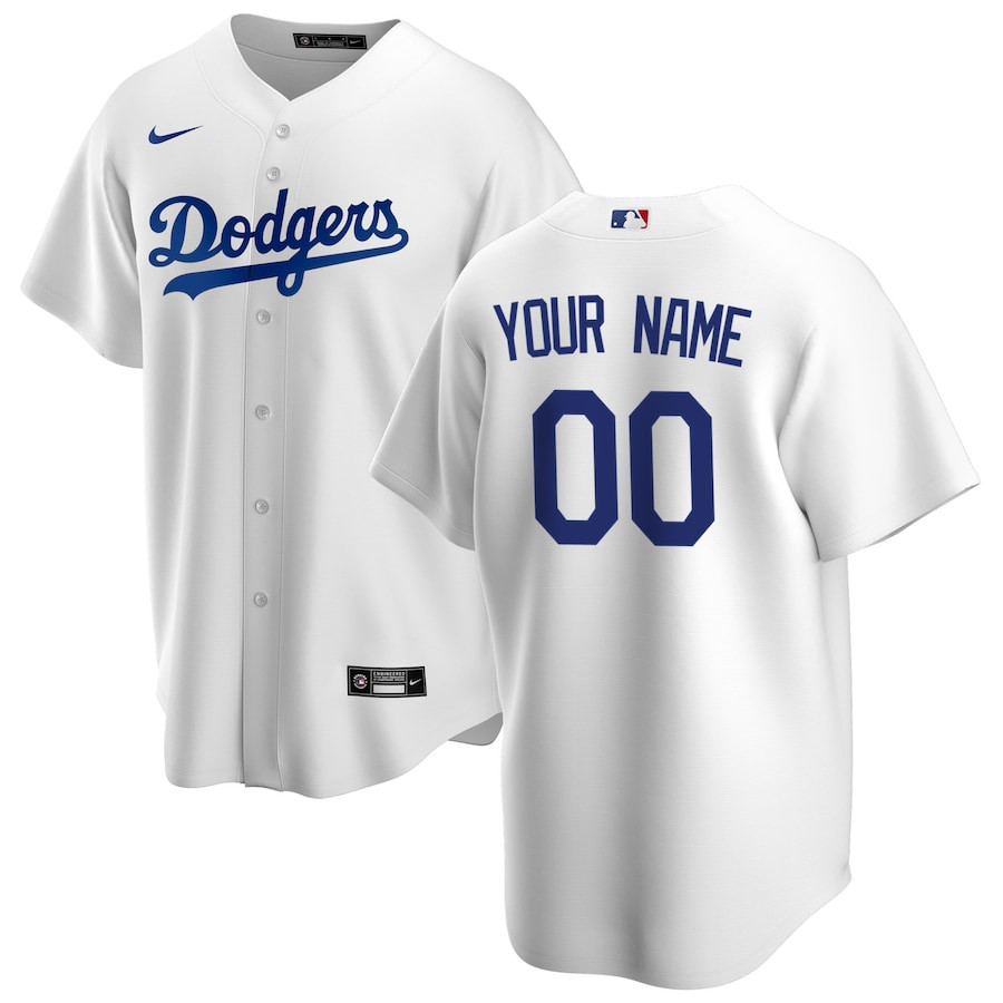 Los Angeles Dodgers Home Custom Men Jersey - White 