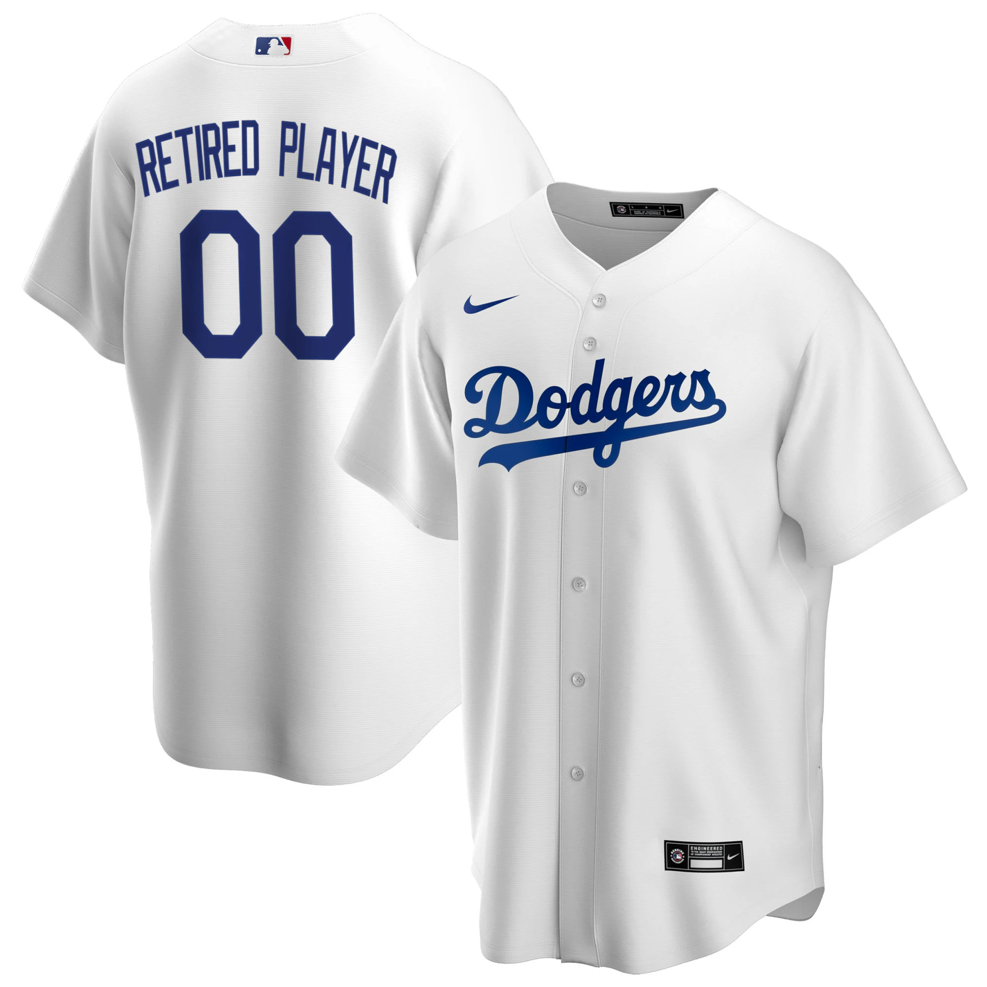 Alternative view of Los Angeles Dodgers Home Pick-a-player Retired Roster Replica Jersey – White