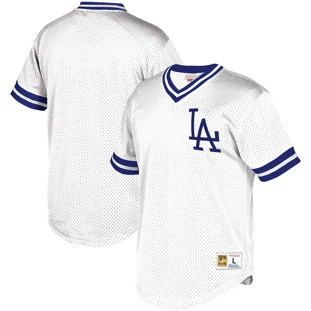 Los Angeles Dodgers Mitchell & Ness Big & Tall Mesh V-neck Jersey - White