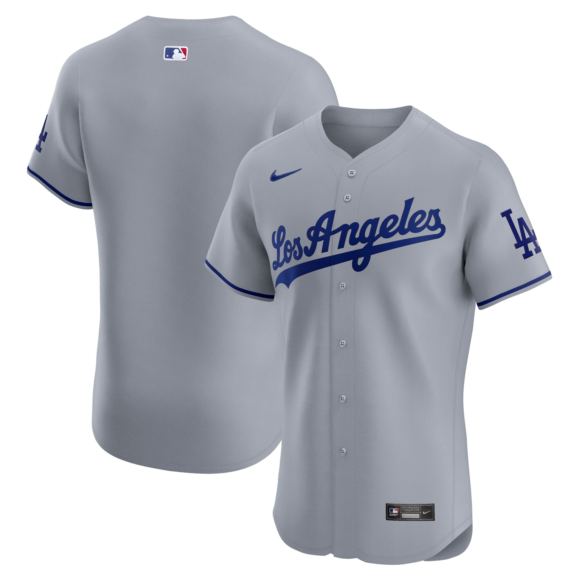 Los Angeles Dodgers Road Vapor Premier Elite Patch Jersey - Gray