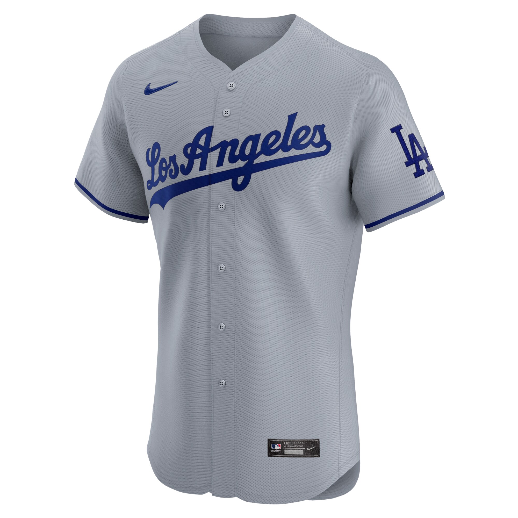 Alternative view of Los Angeles Dodgers Road Vapor Premier Elite Patch Jersey - Gray