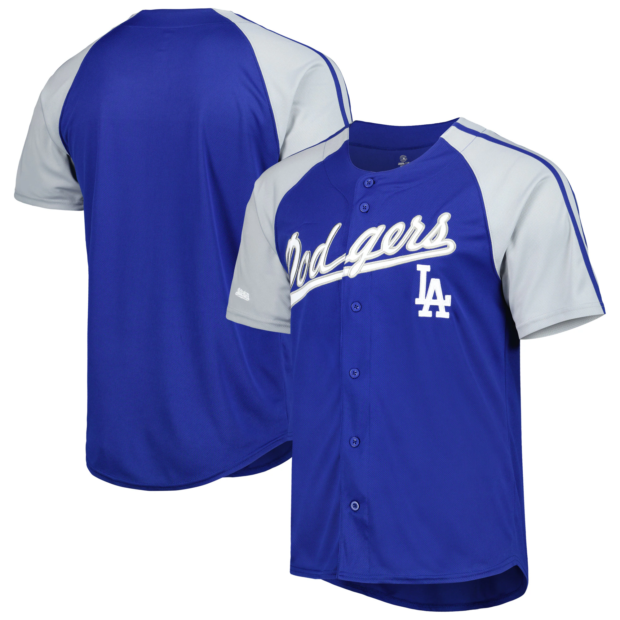 Los Angeles Dodgers Stitches Button-down Raglan Fashion Jersey – Royal