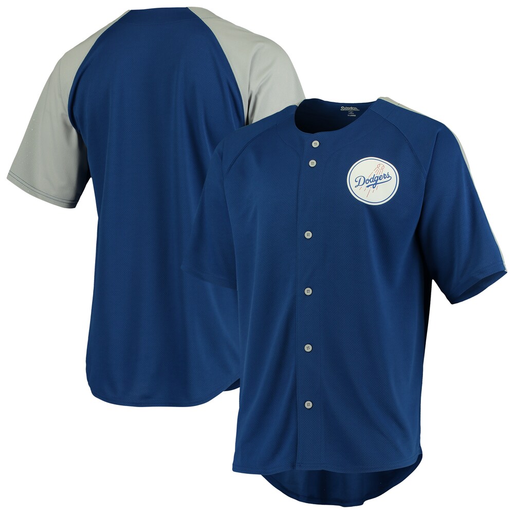 Los Angeles Dodgers Stitches Logo Button-up Jersey - Royal