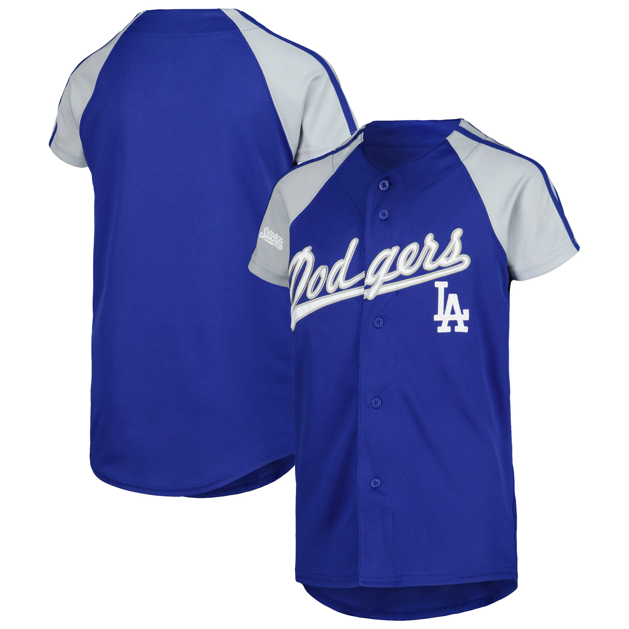 Los Angeles Dodgers Stitches Youth Team Jersey - Royal/gray