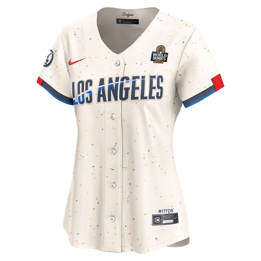 Alternative view of Los Angeles Dodgers Women's 2024 World Series Champions City Connect Limited Player Jersey - Cream 
