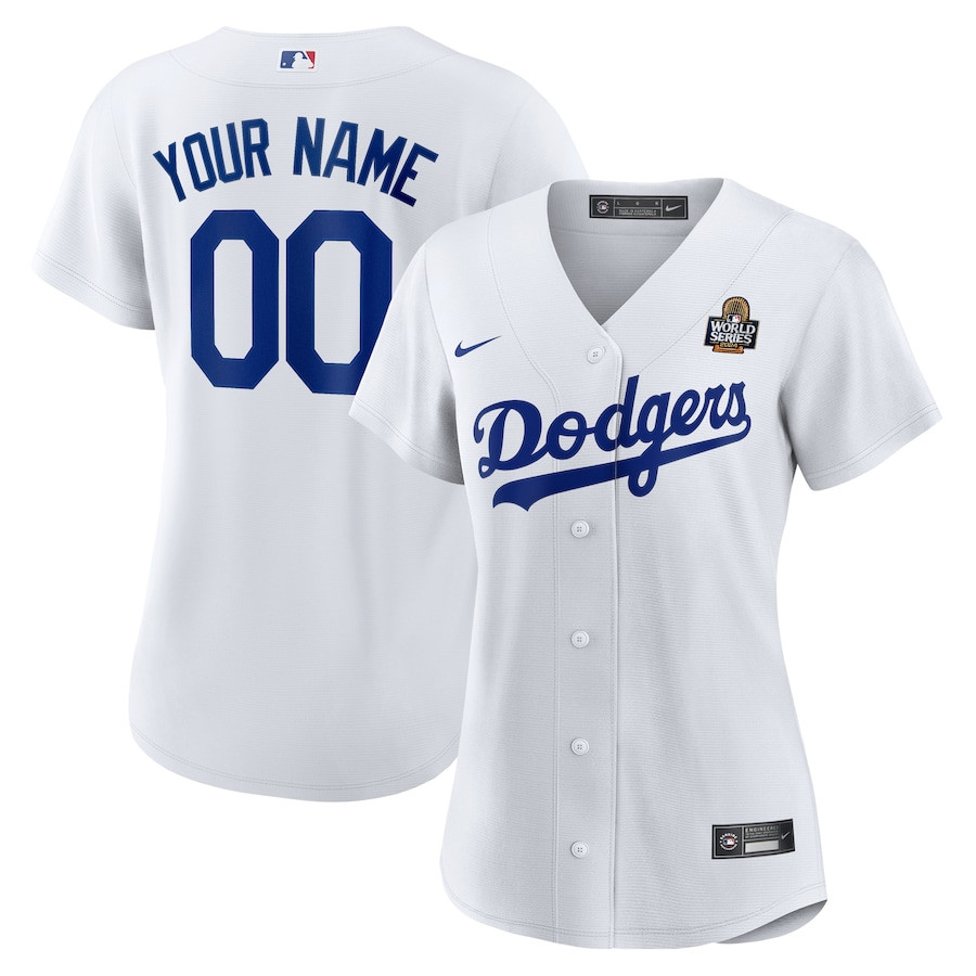 Los Angeles Dodgers Women's 2024 World Series Home Custom Jersey - White 