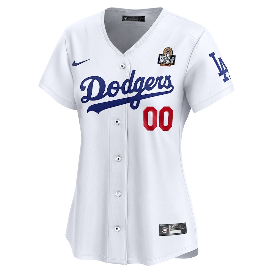 Alternative view of Los Angeles Dodgers Women's 2024 World Series Home Custom Limited Jersey - White 