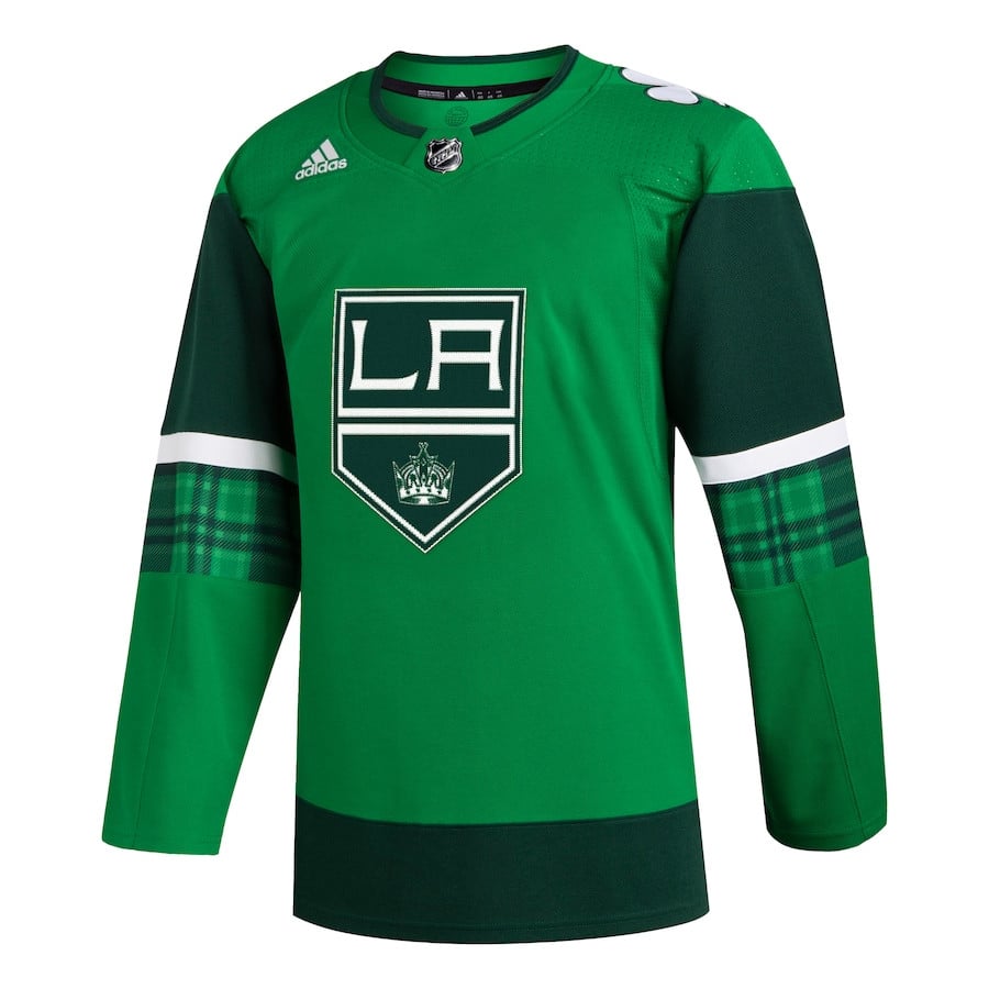 Alternative view of Los Angeles Kings 2023 St. Patrick's Day Primegreen Men Jersey - Kelly Green - JS702 