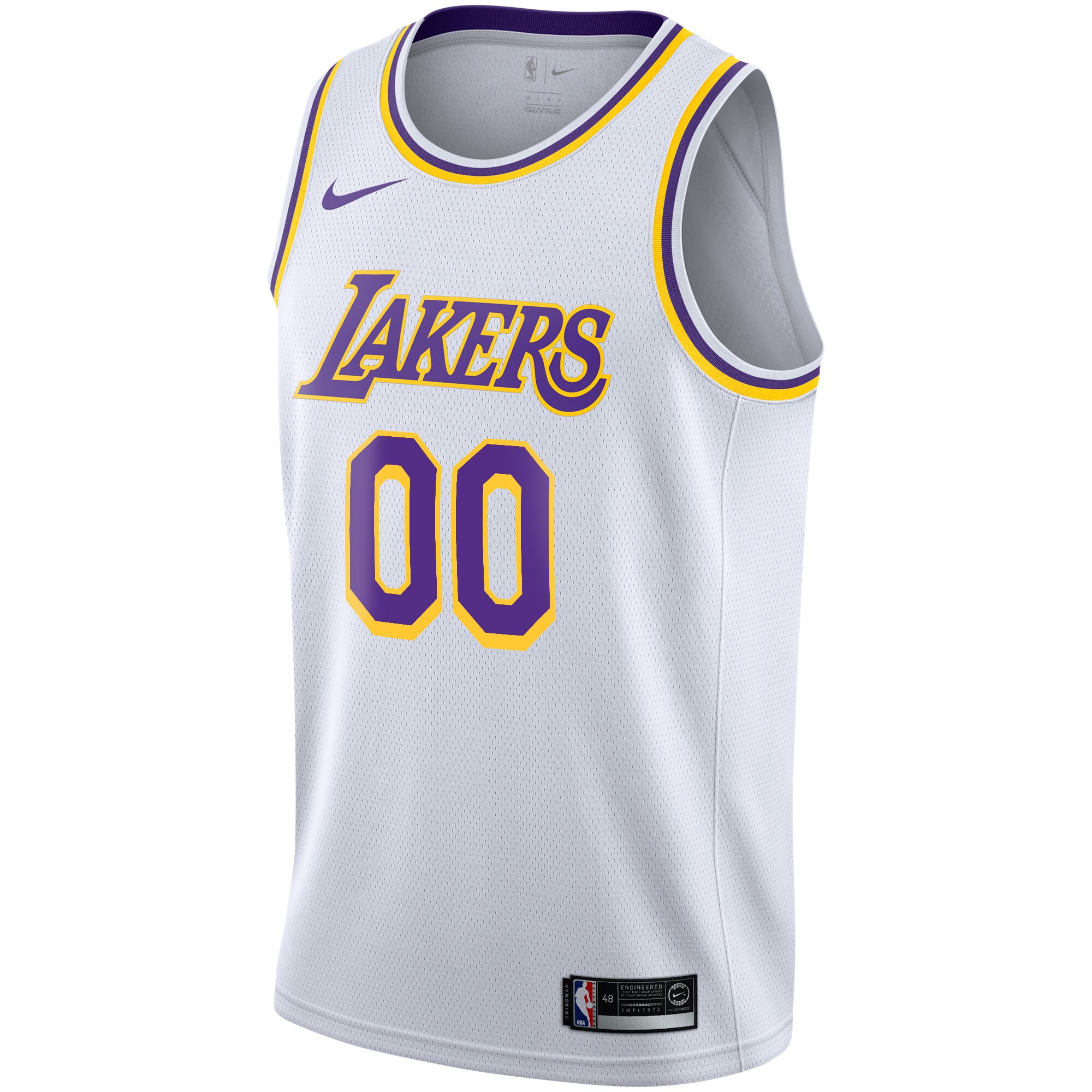Alternative view of Los Angeles Lakers 2020/21 Swingman Custom Jersey - Association Edition - White