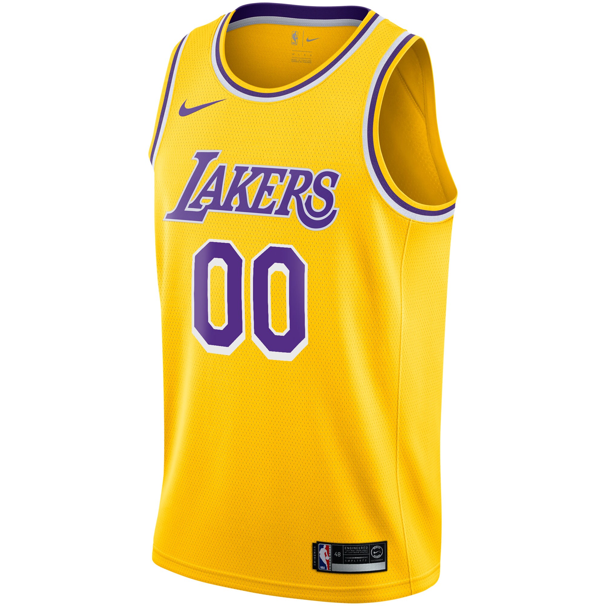 Alternative view of Los Angeles Lakers 2020/21 Swingman Custom Jersey - Icon Edition - Gold
