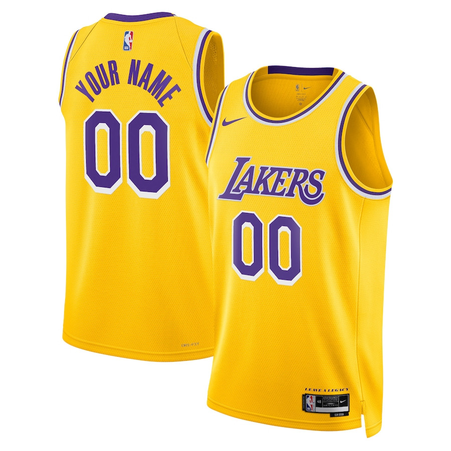 Los Angeles Lakers 2023/24 Icon Swingman Custom Men Jersey - Gold - JS472 