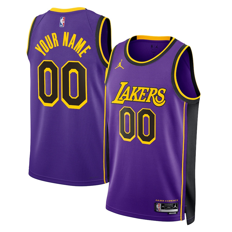 Los Angeles Lakers 2023/24 Statement Swingman Custom Men Jersey - Purple - JS201 